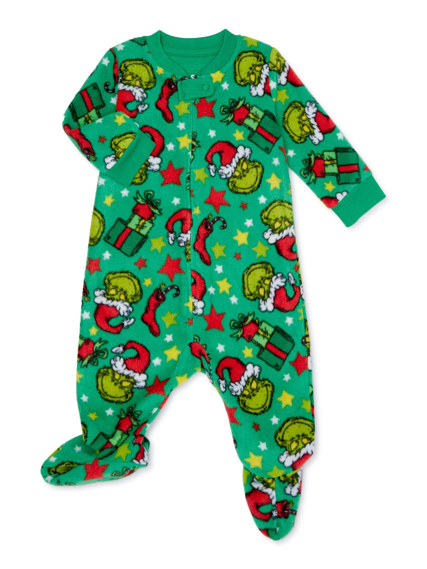 Green Grinch Print Matching Family Christmas Pajamas
