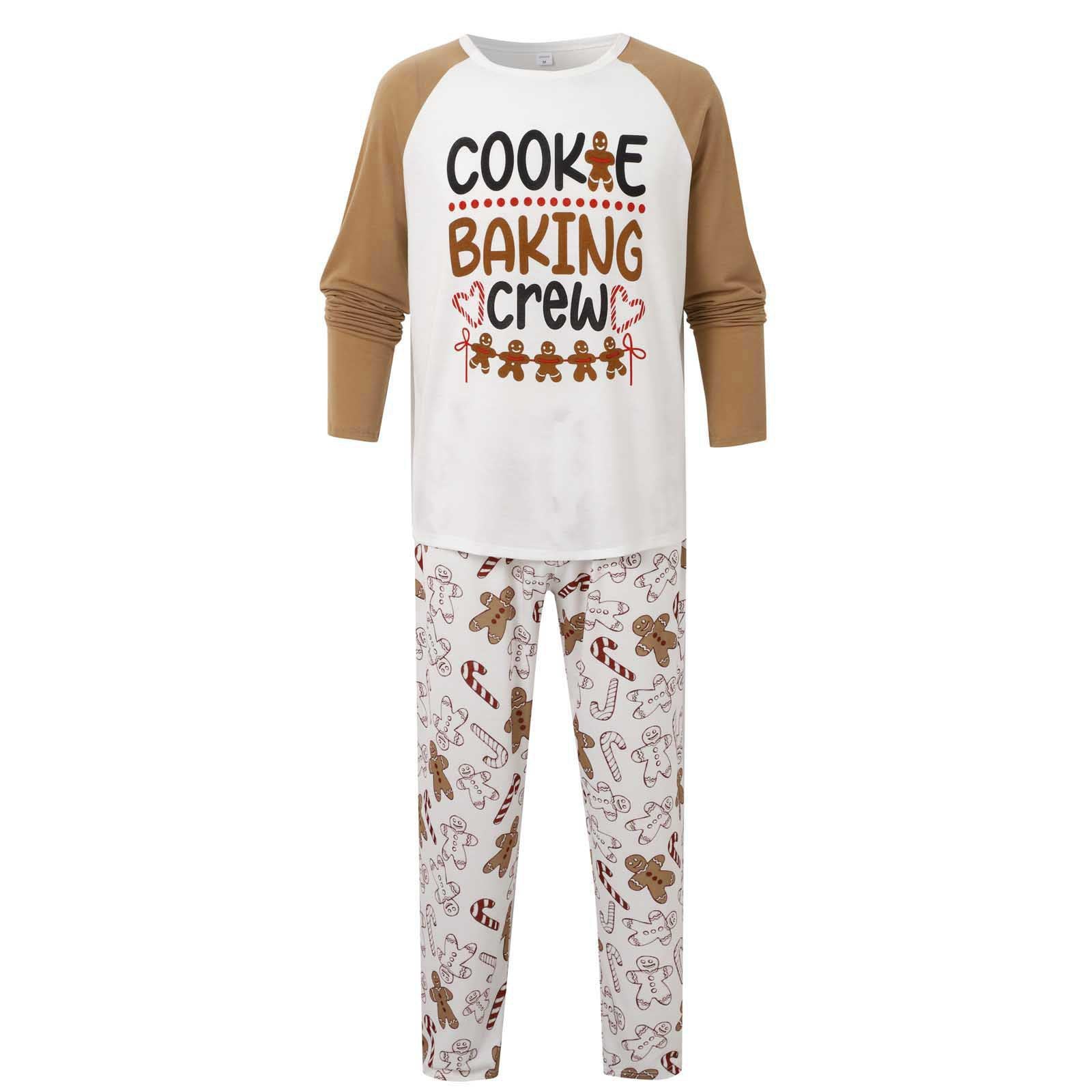 Cookies Gingerbread Pattern Matching Family Christmas Pajamas-Dog Pajamas Included