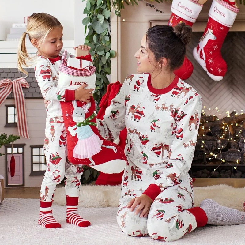 Christmas Reindeer and Snowman Print Matching Family Christmas Pajamas