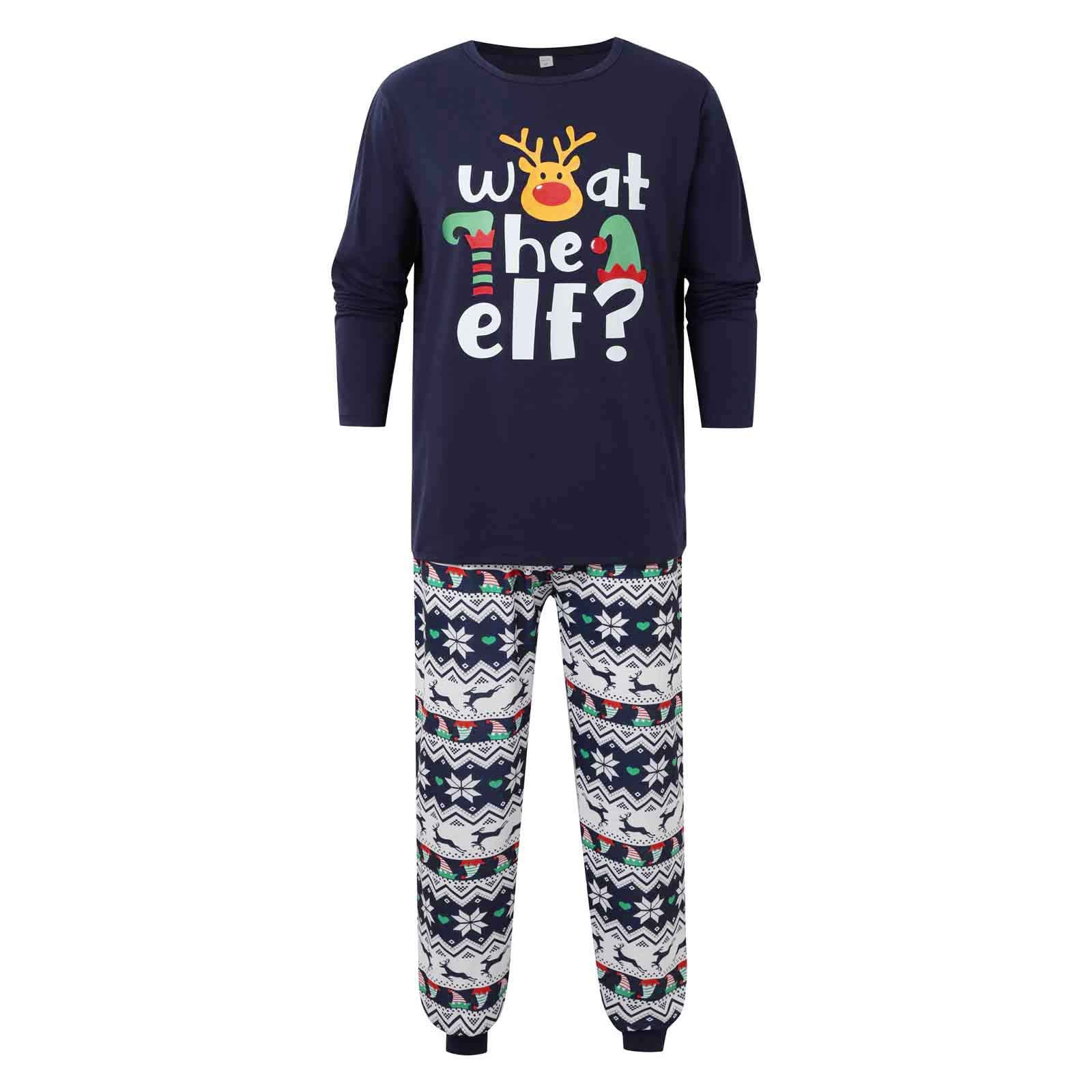 Blue Elk Elf Matching Family Christmas Pajamas