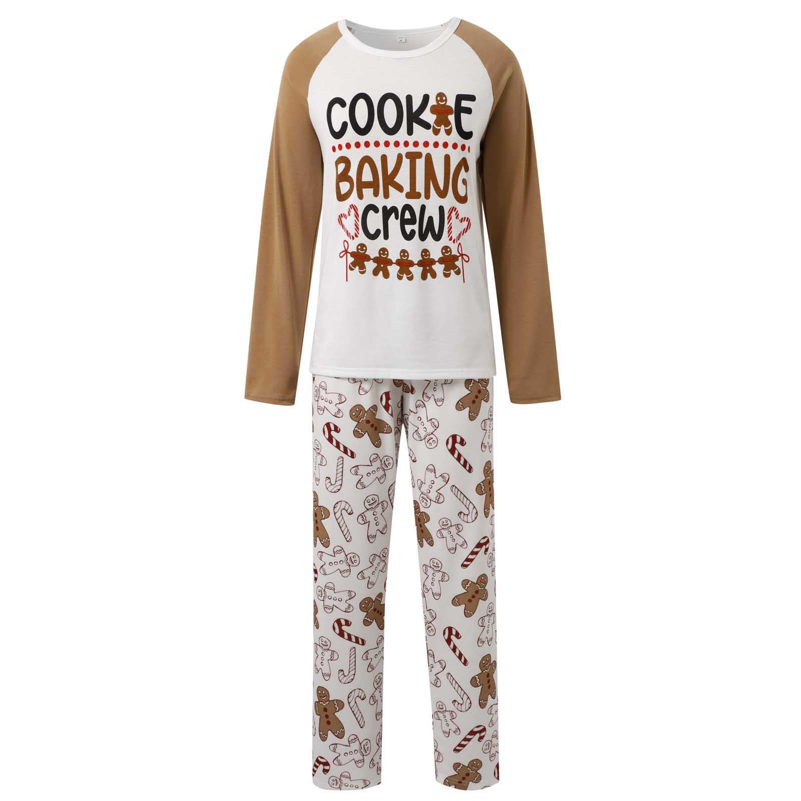 Cookies Gingerbread Pattern Matching Family Christmas Pajamas-Dog Pajamas Included