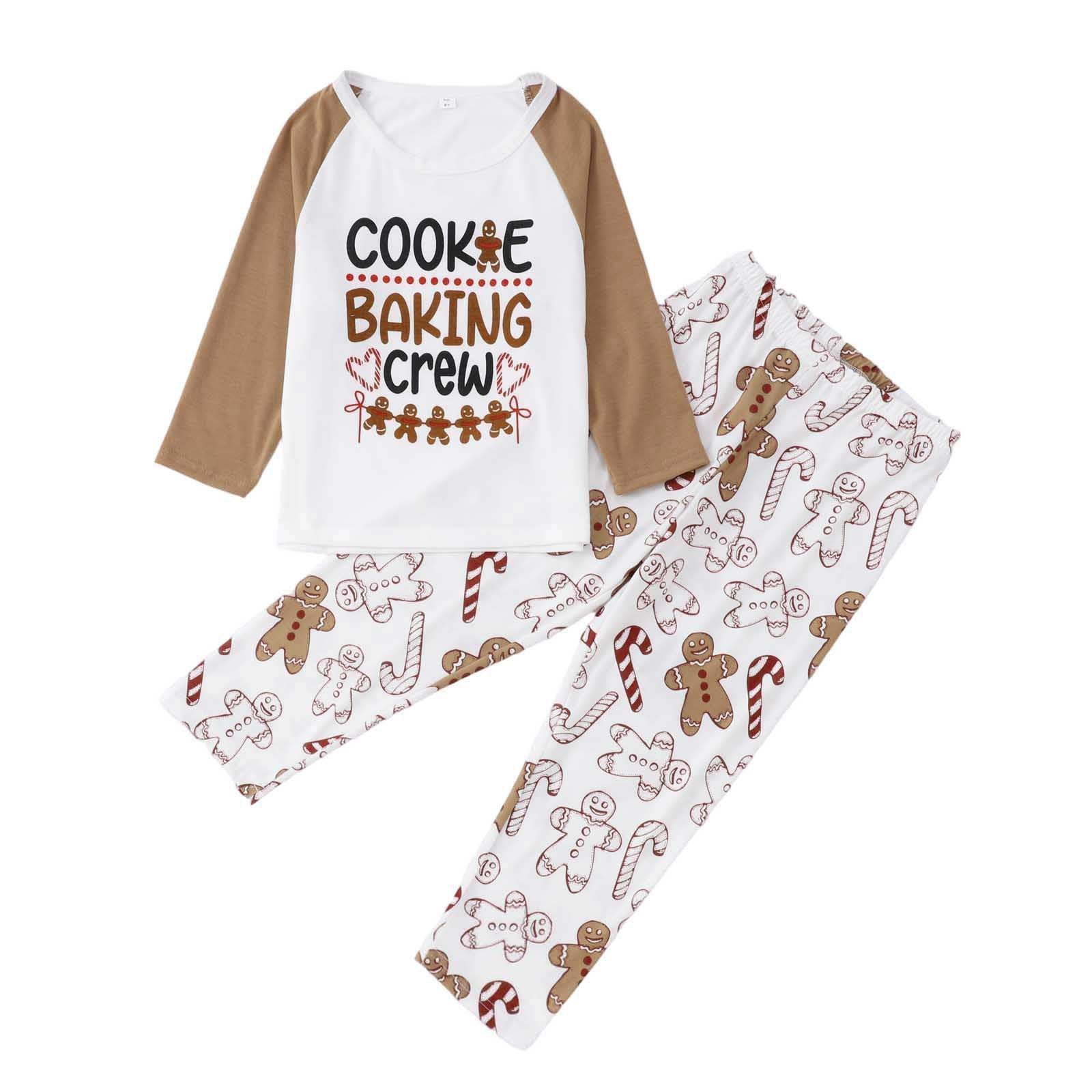 Cookies Gingerbread Pattern Matching Family Christmas Pajamas-Dog Pajamas Included