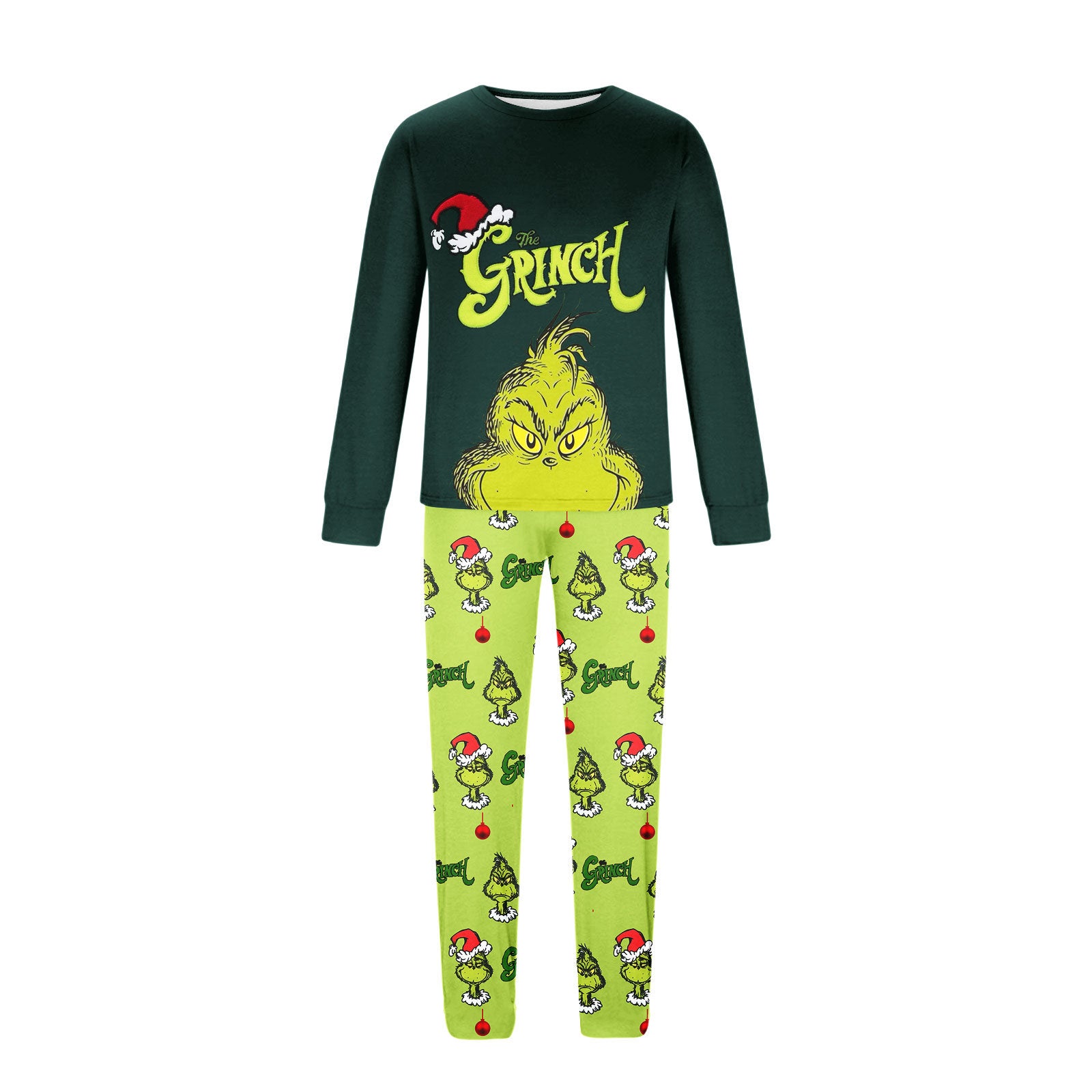 Cute Green Grinch Matching Family Christmas Pajamas