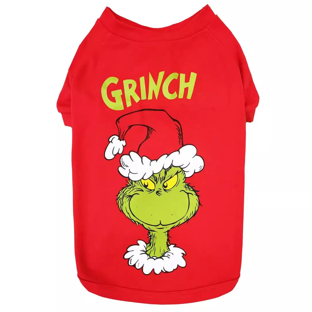 Classic Grinch Print Matching Family Christmas Pajamas-Dog Pajamas Included