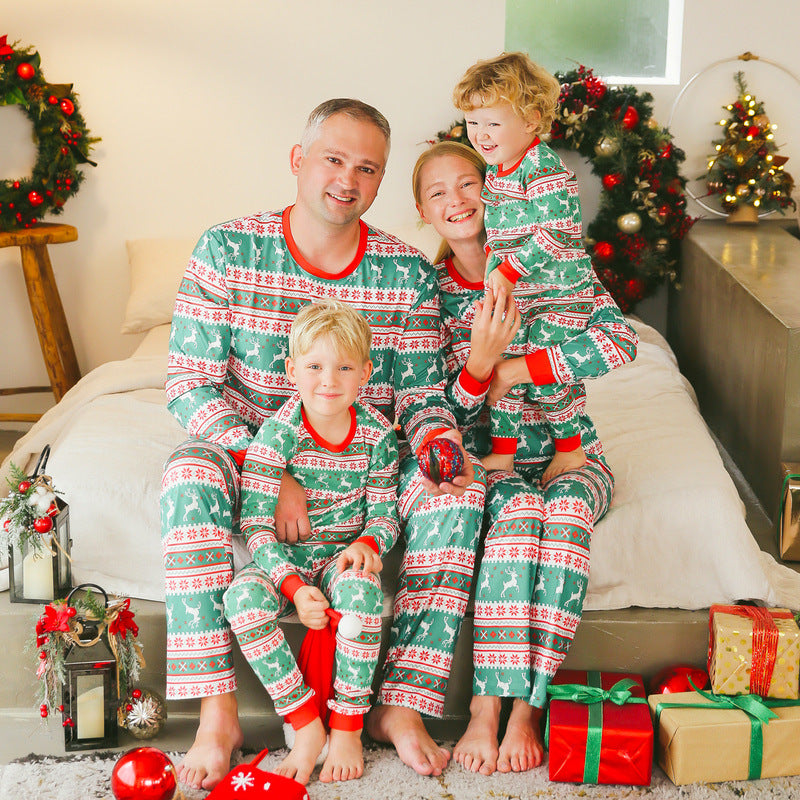 Red and Green elk Christmas Matching Family Christmas Pajamas