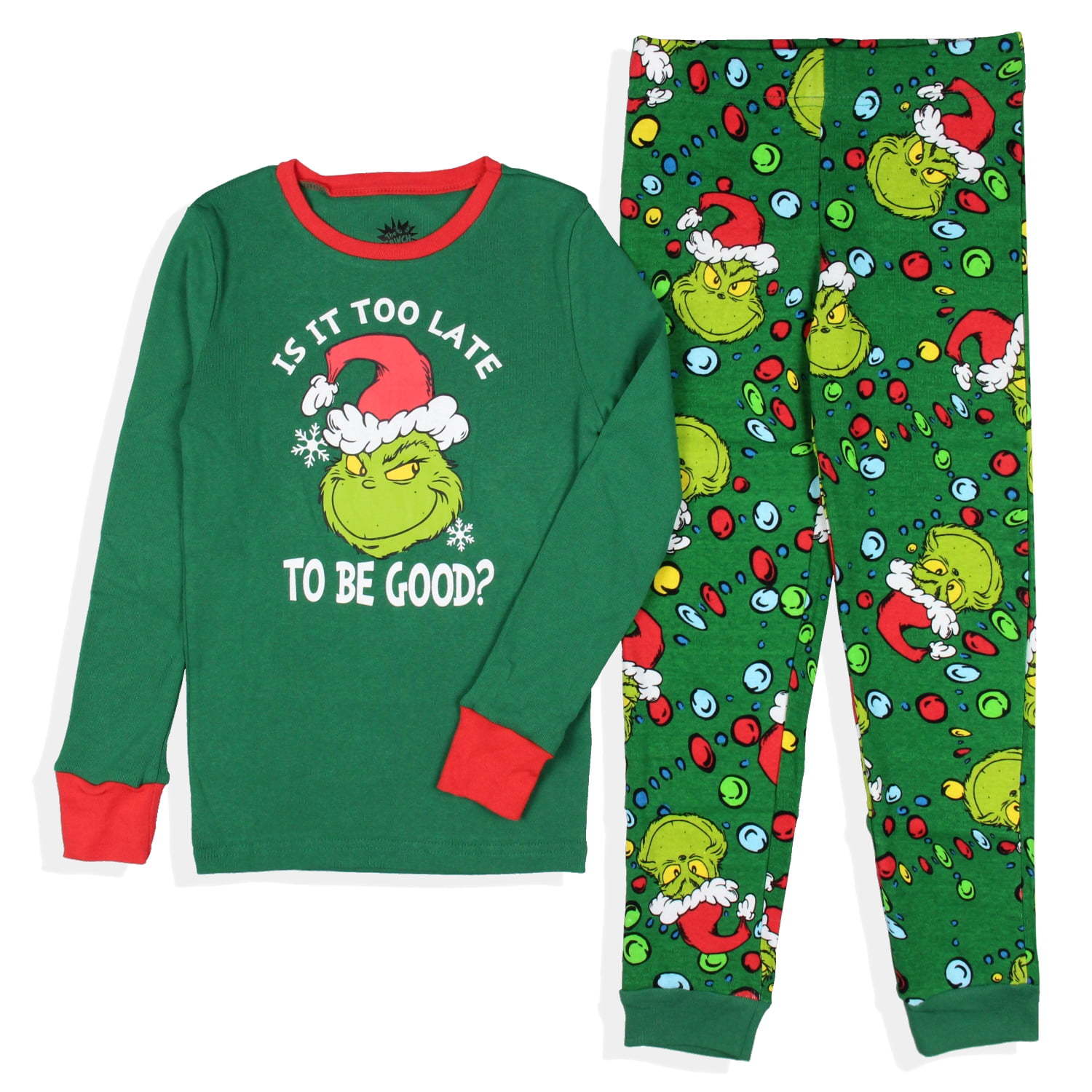 Red and Green Christmas Character Matching Family Christmas Pajamas