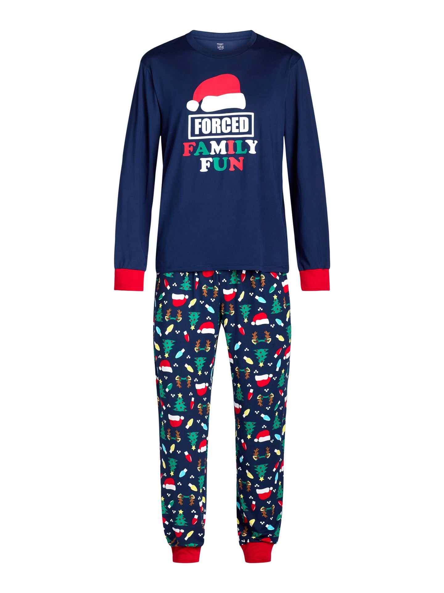 Family Christmas Pajamas with Blue Santa Hat Design
