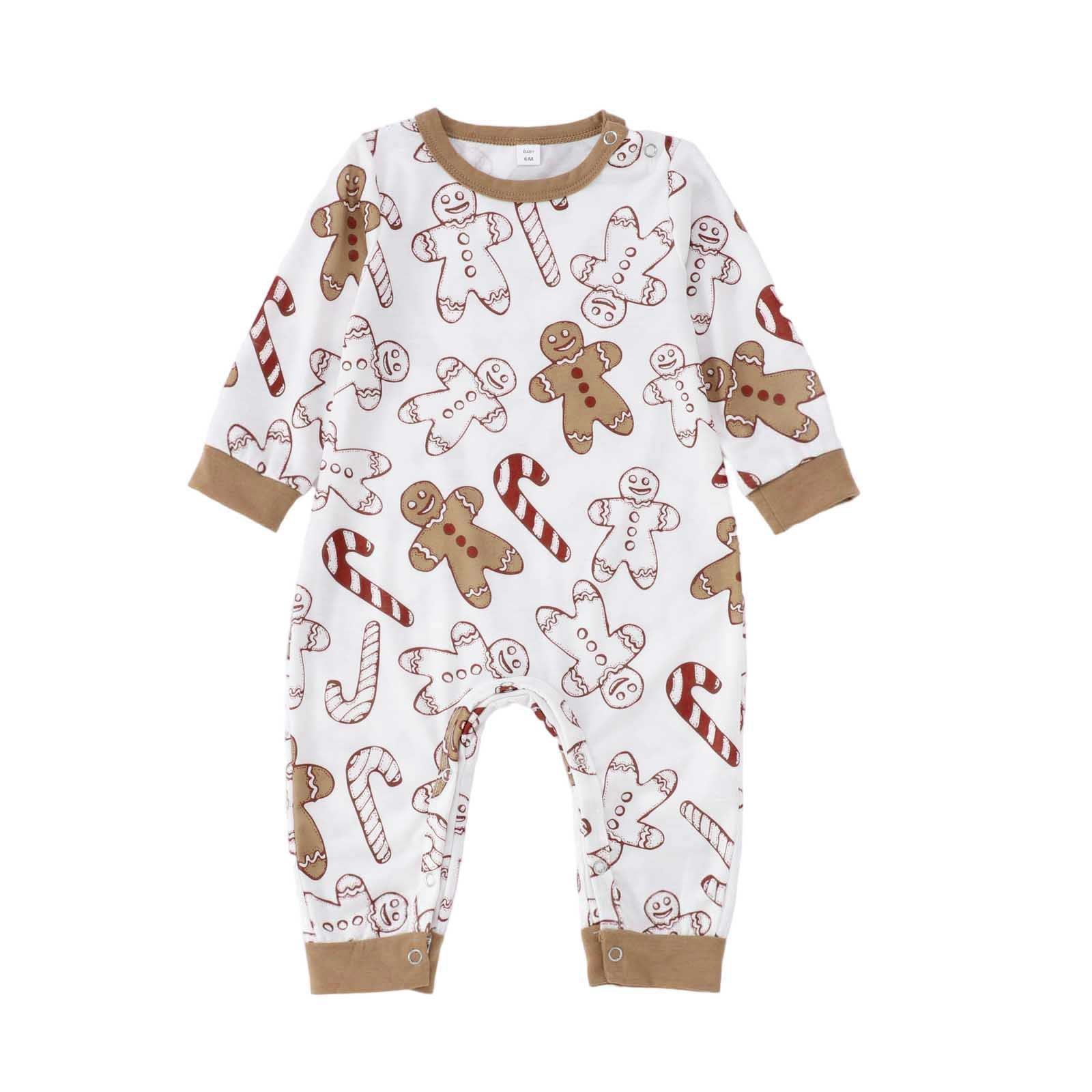 Cookies Gingerbread Pattern Matching Family Christmas Pajamas-Dog Pajamas Included