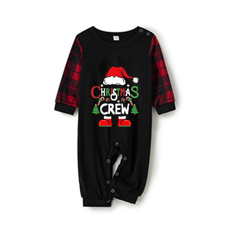 Christmas Crew Print Matching Family Pajamas-Dog Pajamas Included