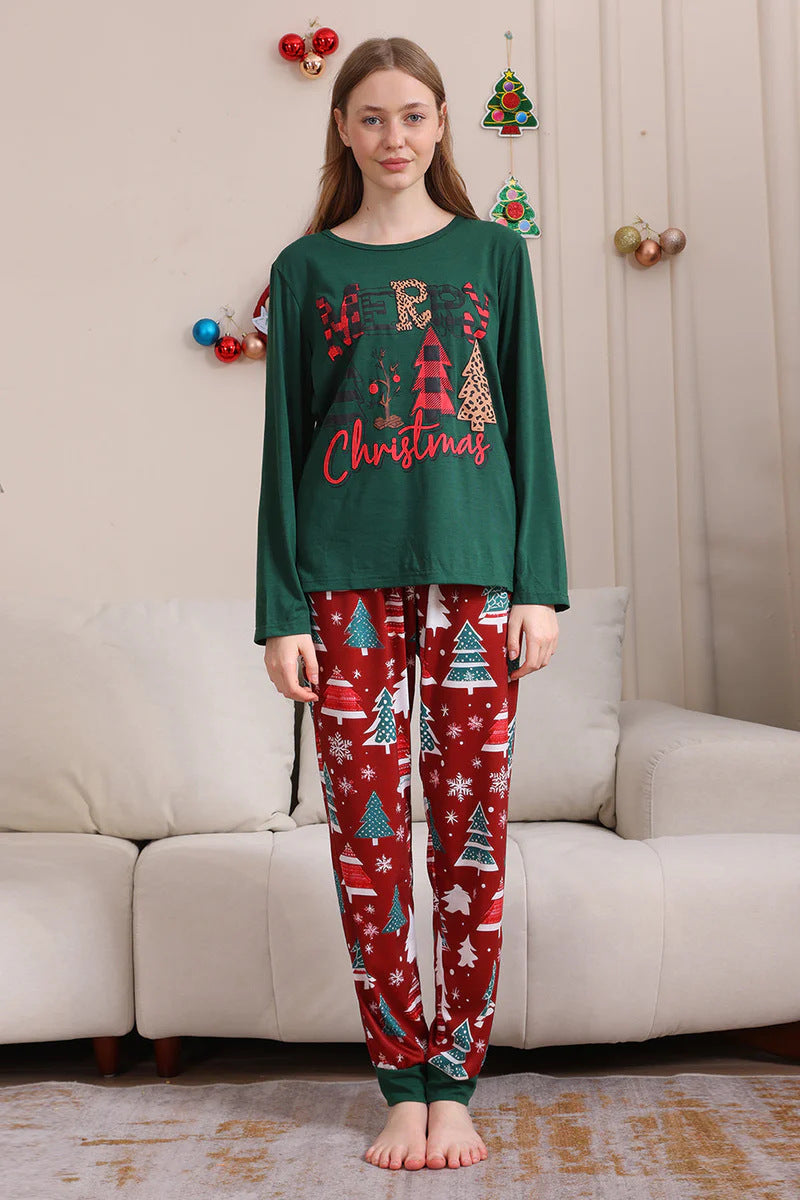 Green Christmas letter Matching Family Christmas Pajamas