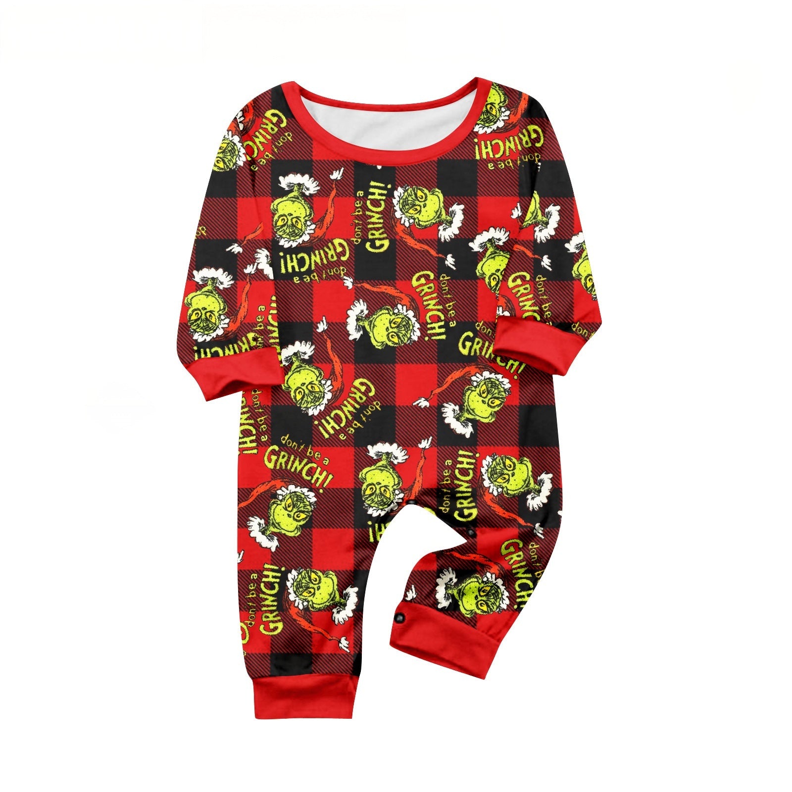 Red Grinch Print Matching Family Christmas Pajamas