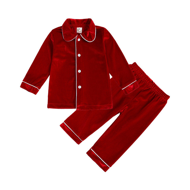 Red Velvet Baby Christmas Pajamas – Infant and Toddler Matching Holiday Sleepwear Set