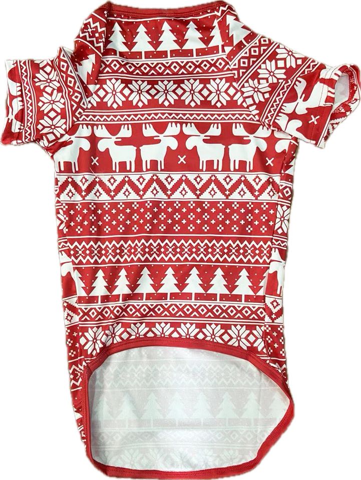 	Red White Snowflake Christmas Pajamas Size Chart – Adults Kids Baby and Dog Sizes Available