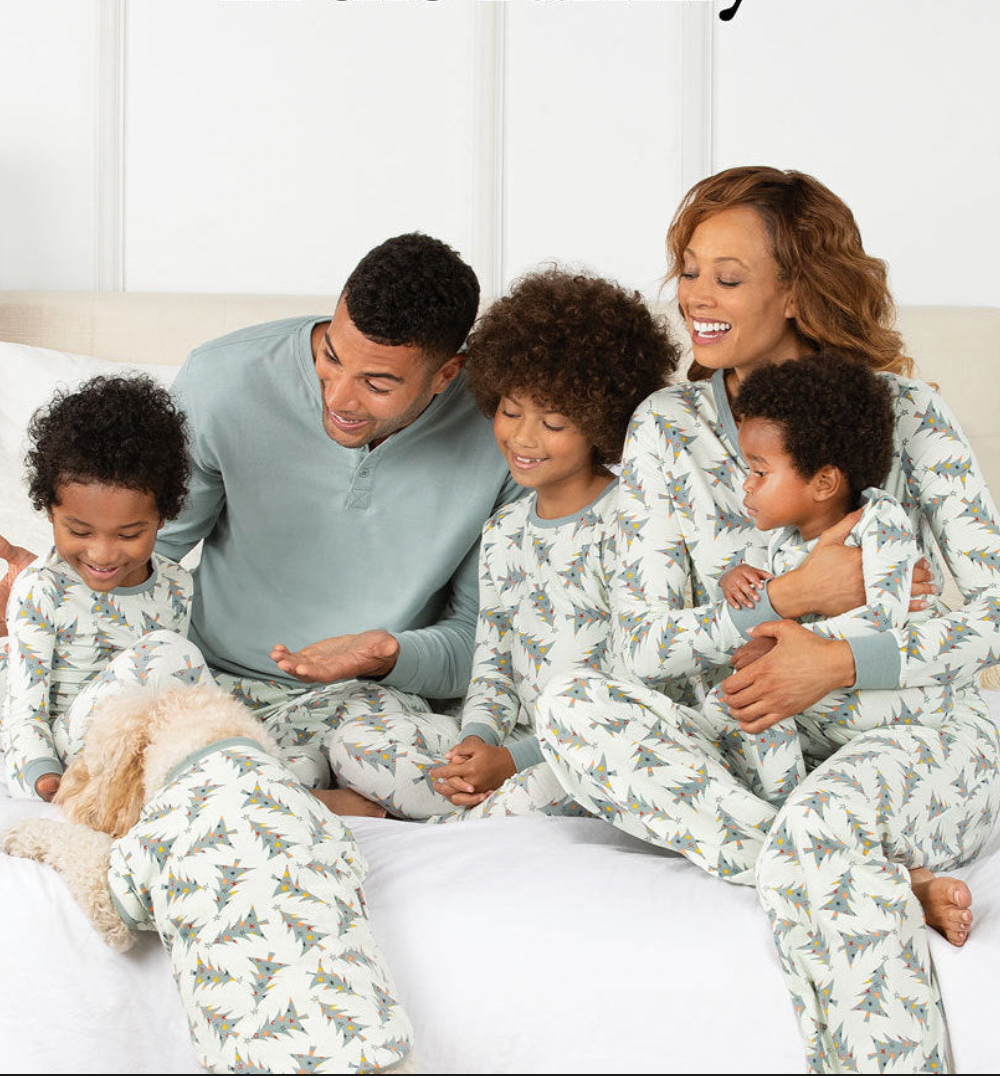 Snug Christmas Holly Trees Matching Family Christmas Pajamas – Holiday Sleepwear Main View