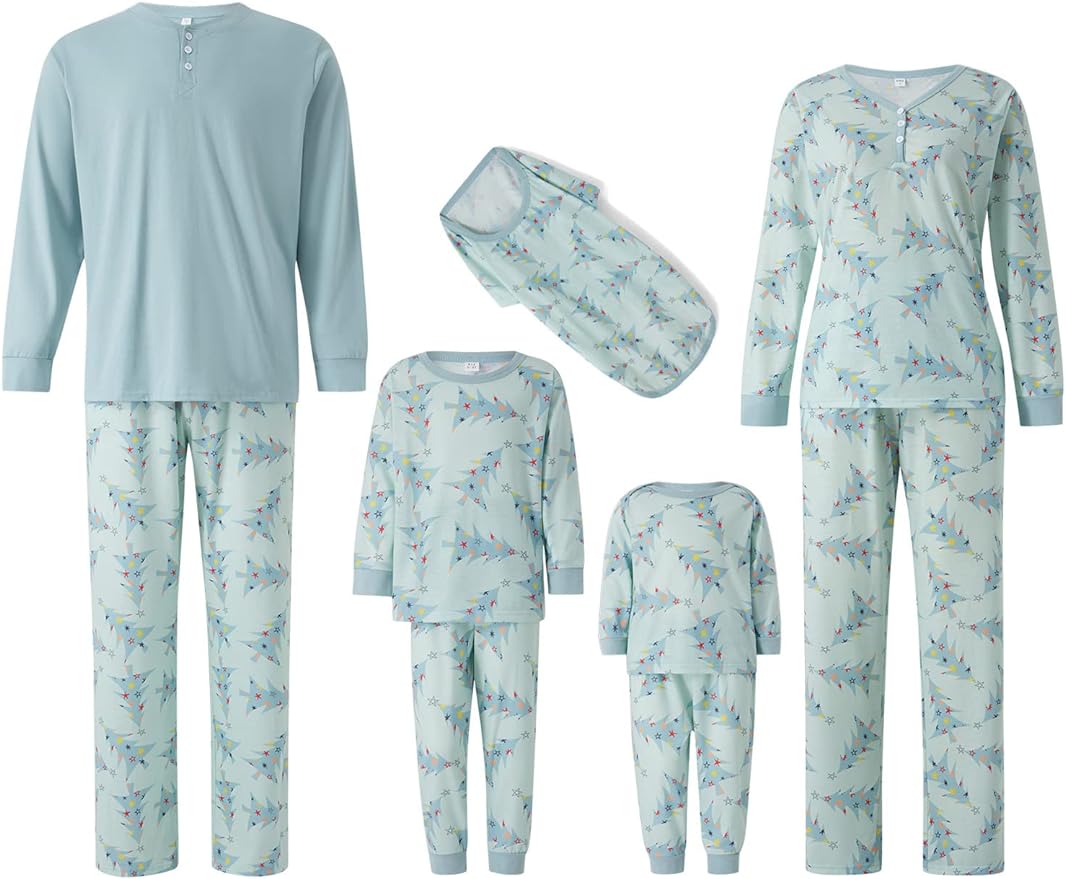 Snug Christmas Holly Trees Pajamas Men – Adults Matching Holiday Sleepwear