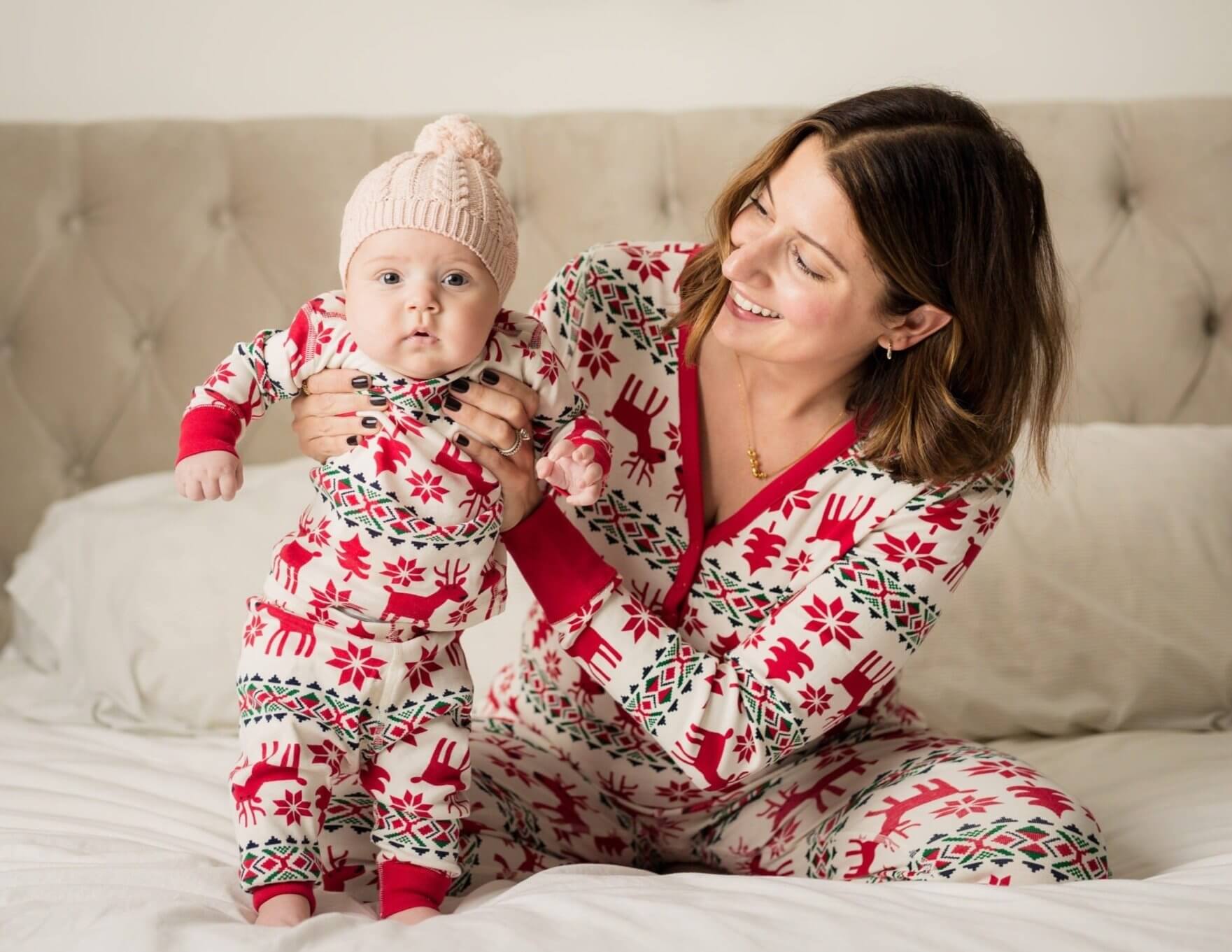Classic Christmas Deer Print Matching Family Christmas Pajamas-Dog Pajamas Included