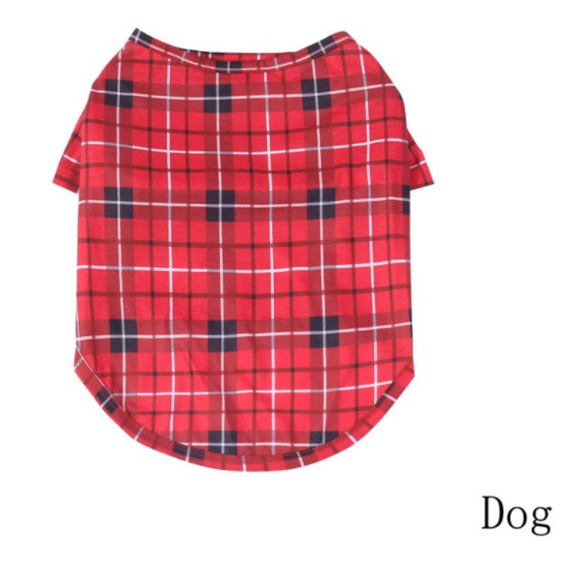 Tartan Plaid shirt Matching Family Christmas Pajamas-Dog Pajamas Included