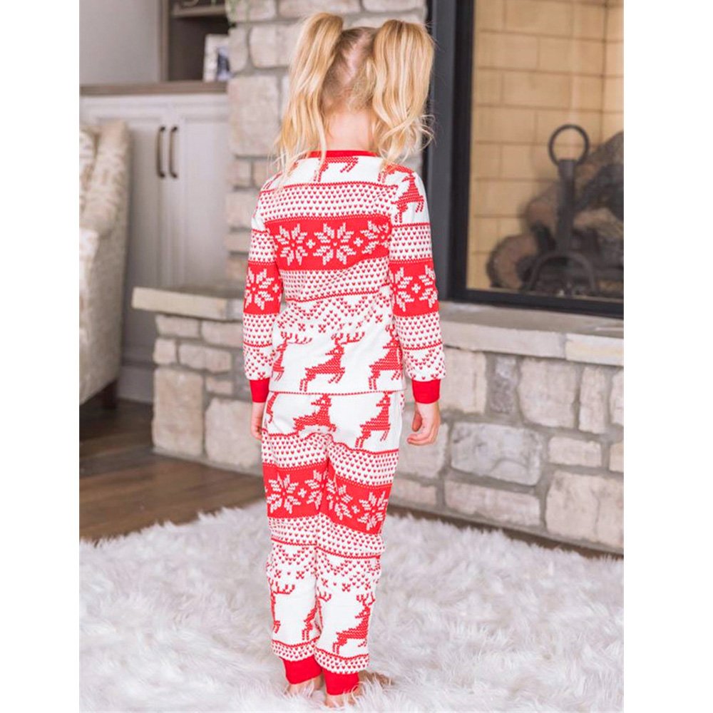 Reindeer Print Stitching Matching Family Christmas Pajamas