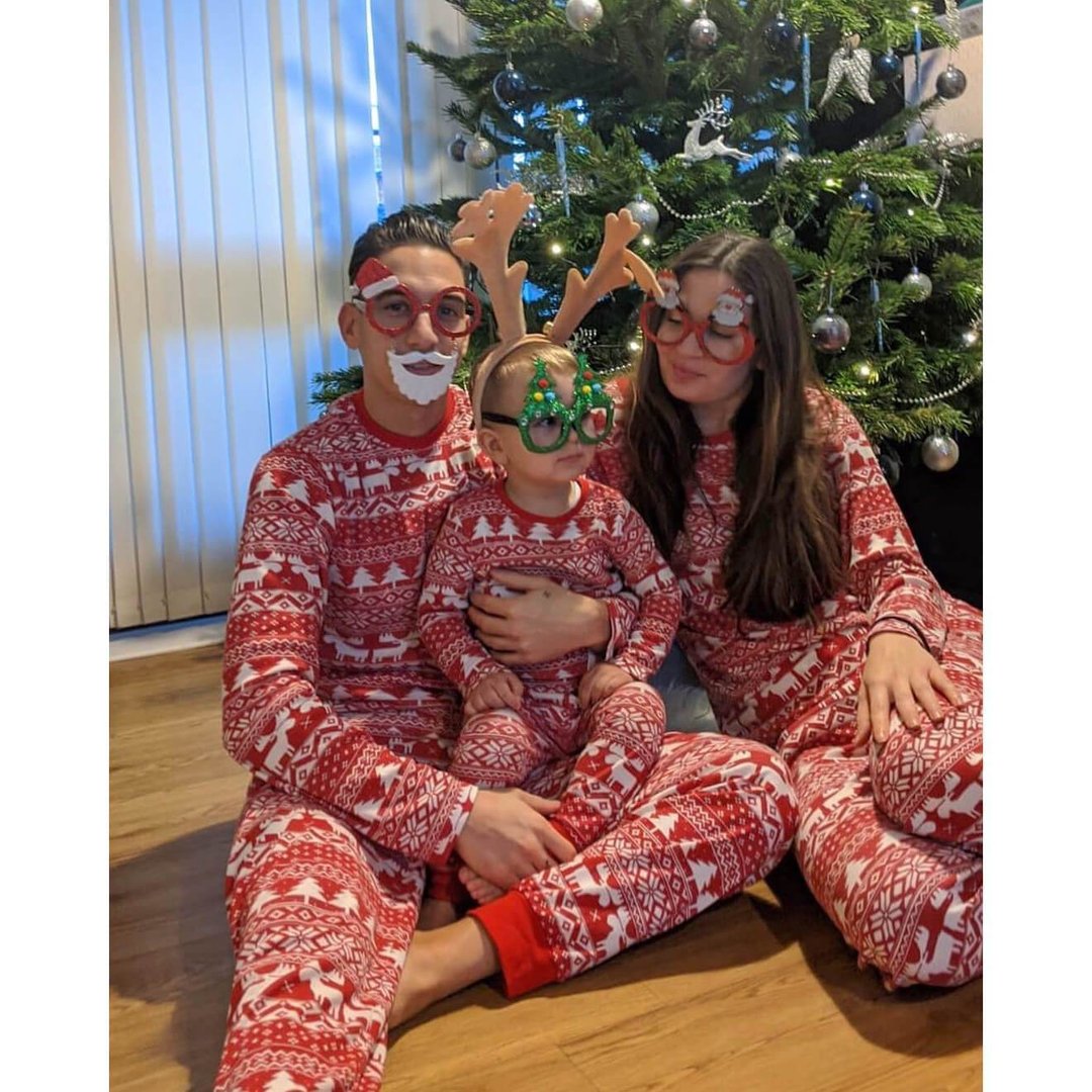 Red and white matching christmas online pajamas