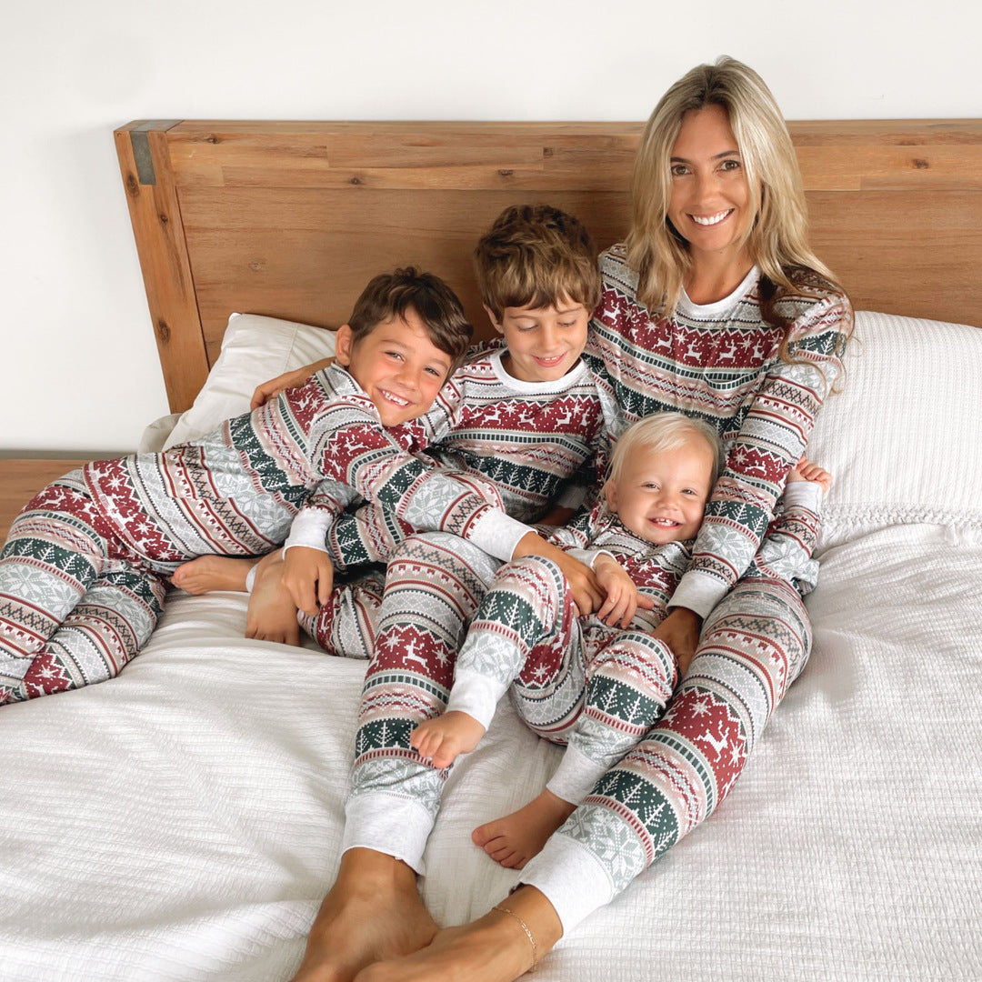 Christmas Print Matching Family Christmas Pajamas-Dog Pajamas Included