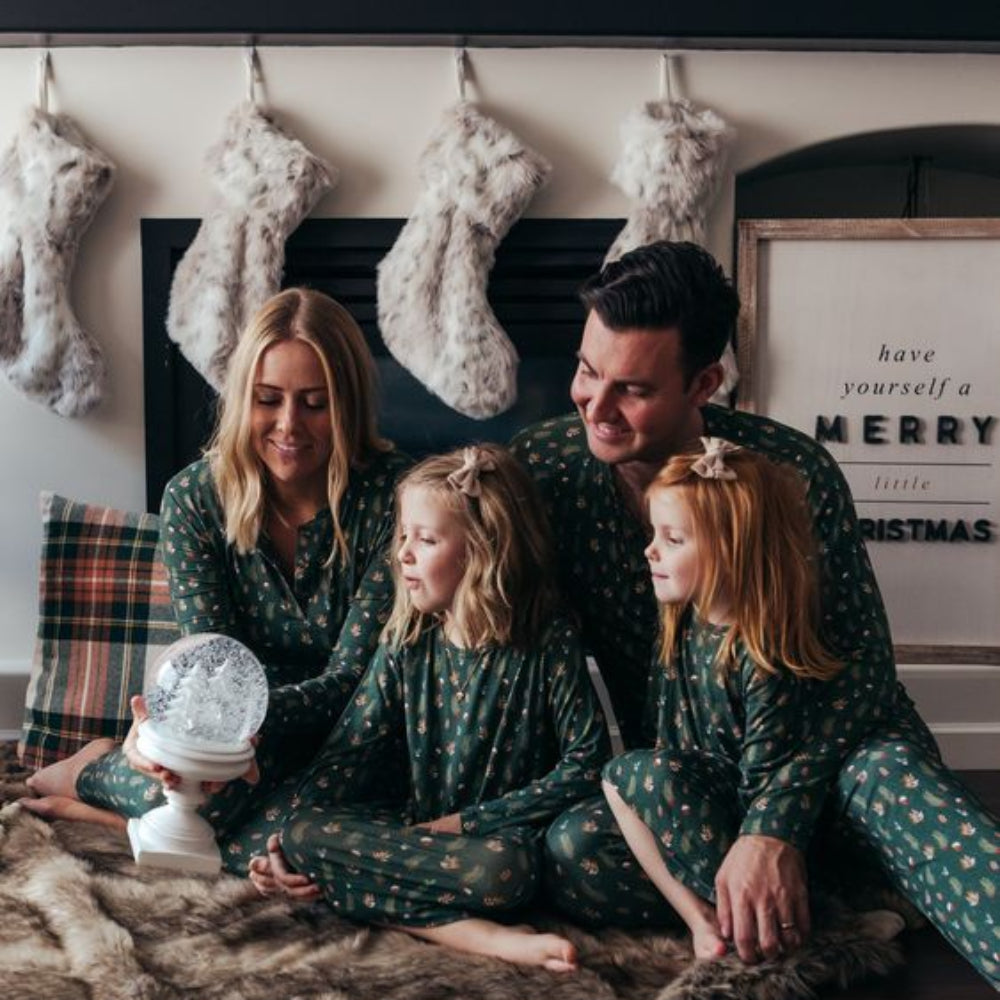 Green Christmas Tree Matching Family Christmas Pajamas-Dog Pajamas Included