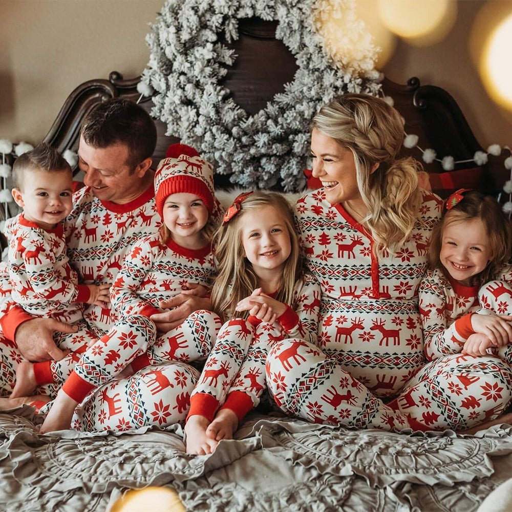 Christmas Deer Snowflake Pajamas Men – Adults Matching Holiday Sleepwear
