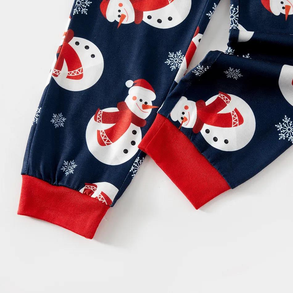 Cute Snowman Christmas Pajamas Print Detail – Festive Holiday Snowman Print Close-Up