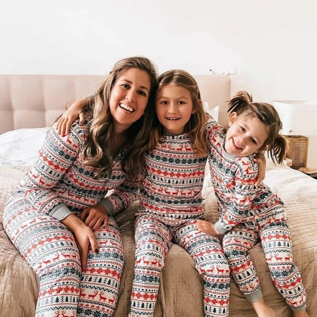 Christmas Tree and Reindeer Patterned Matching Family Christmas Pajamas-Dog Pajamas Included