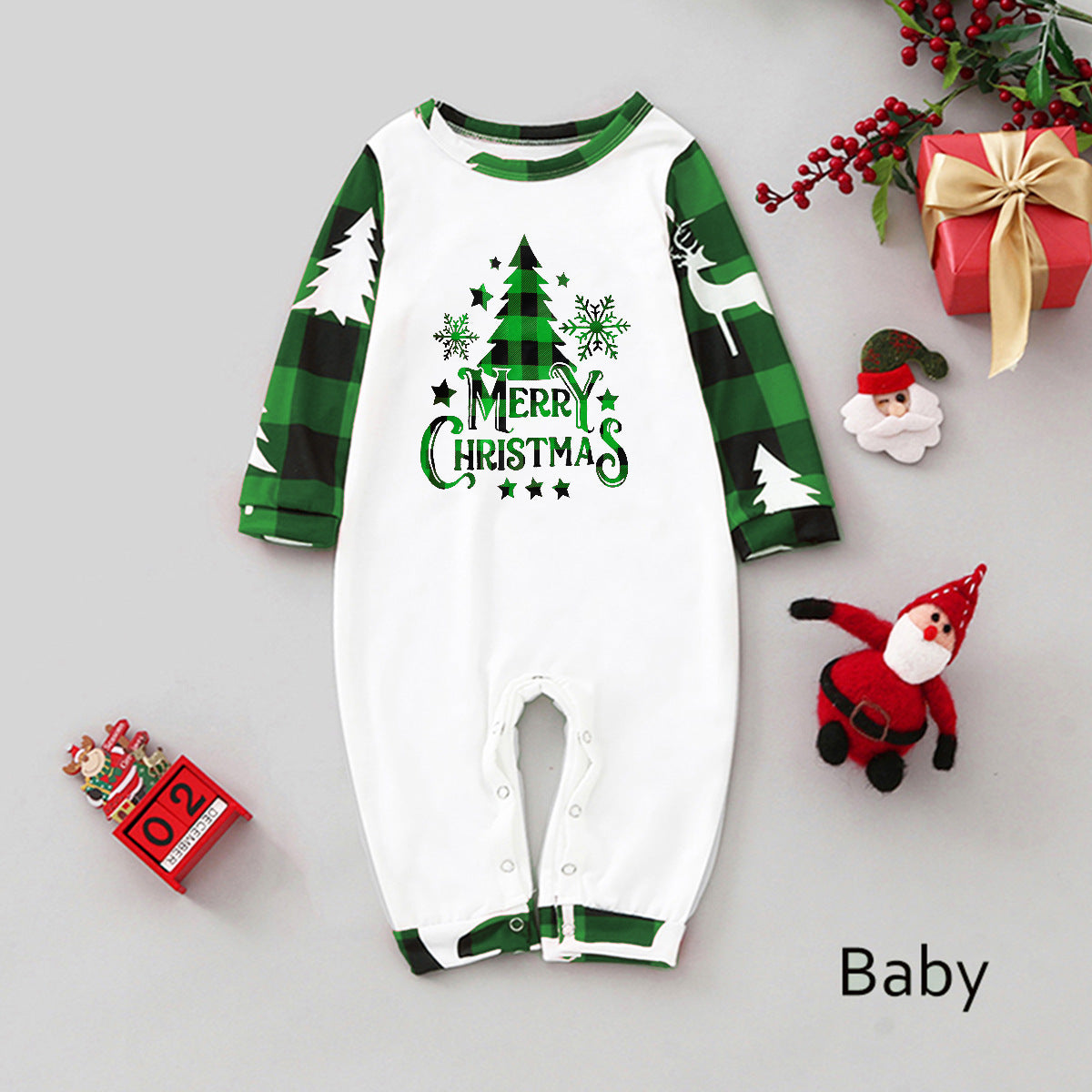Green Plaid Christmas Tree Dog Pajamas – Matching Pet Holiday Outfit to Match the Family