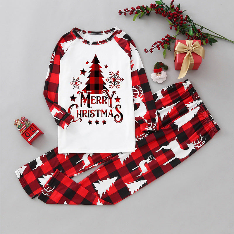 Red Plaid Christmas Tree Pajamas Lifestyle – Adults and Kids Matching Holiday Sleepwear