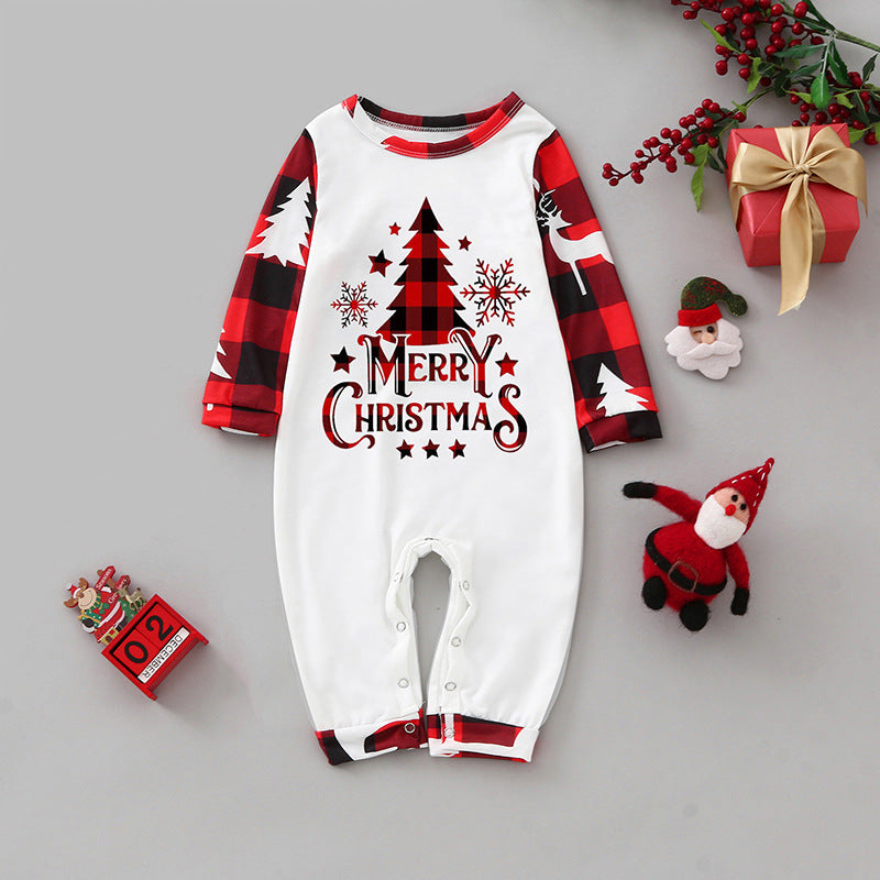 Red Plaid Christmas Tree Kids Pajamas – Matching Holiday Sleepwear for Boys and Girls